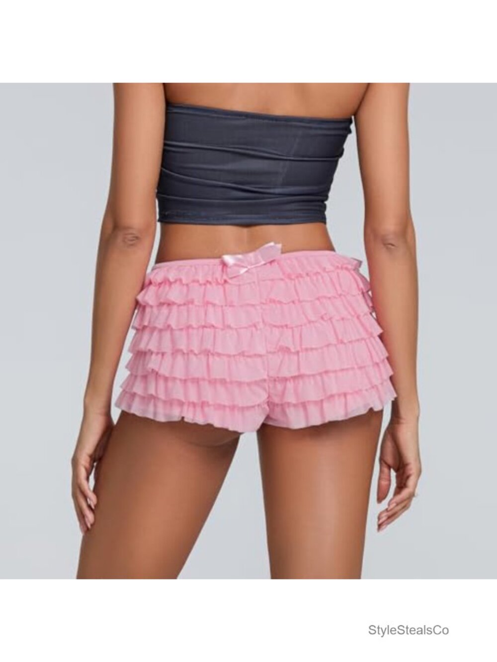 Lace Tiered Ruffled Bloomers Shorts Y2K Lolita Fairy Layered Boy Short - Picture 4 of 4